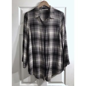 [CHLOE K] Gray Plaid Stripe Flannel